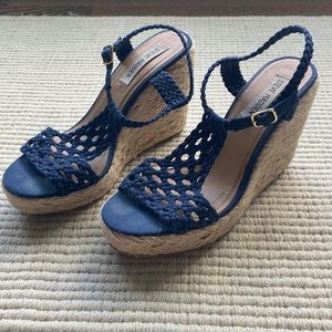 Navy Steve Madden wedges